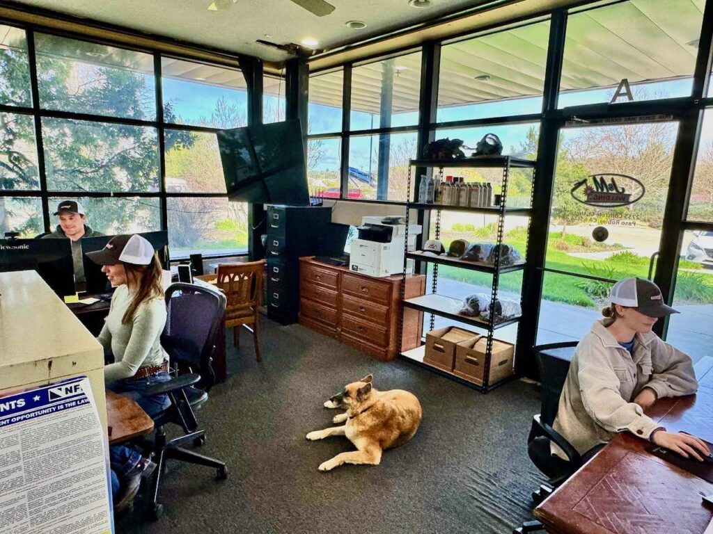 Dedicated office staff at J&M Welding Inc., coordinating metal fabrication projects and client services with efficiency and expertise in Paso Robles.