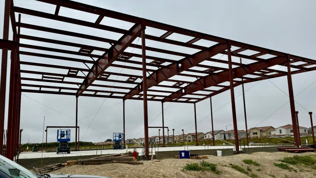 Final image of completed structural steel framework for the City of Guadalupe storage facility.